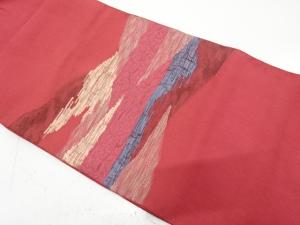 アンティーク　霞に花唐草模様織り出し名古屋帯（着用可）